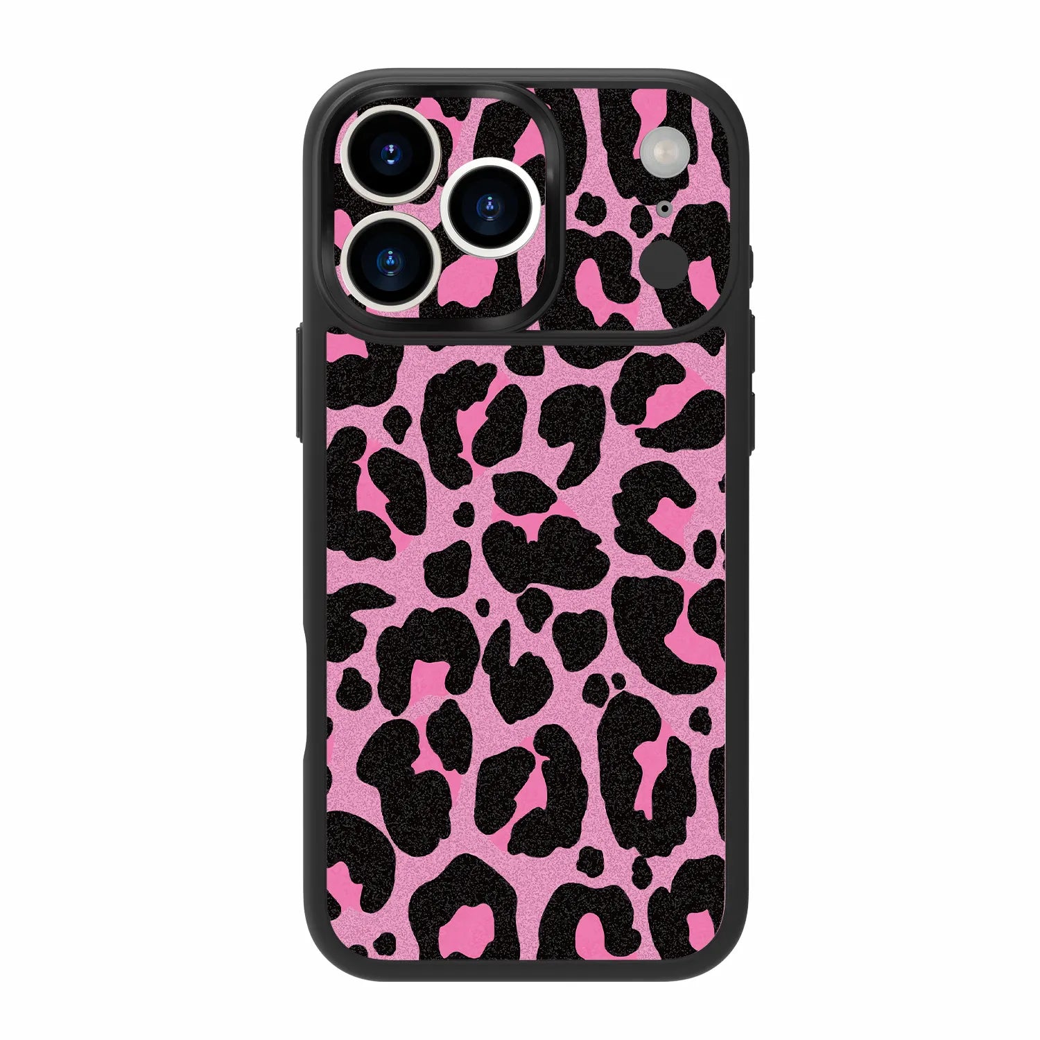 Pink Leopard Skin Kit for iPhone 17 Pro - Includes Skin and Clear Case with Black Edges