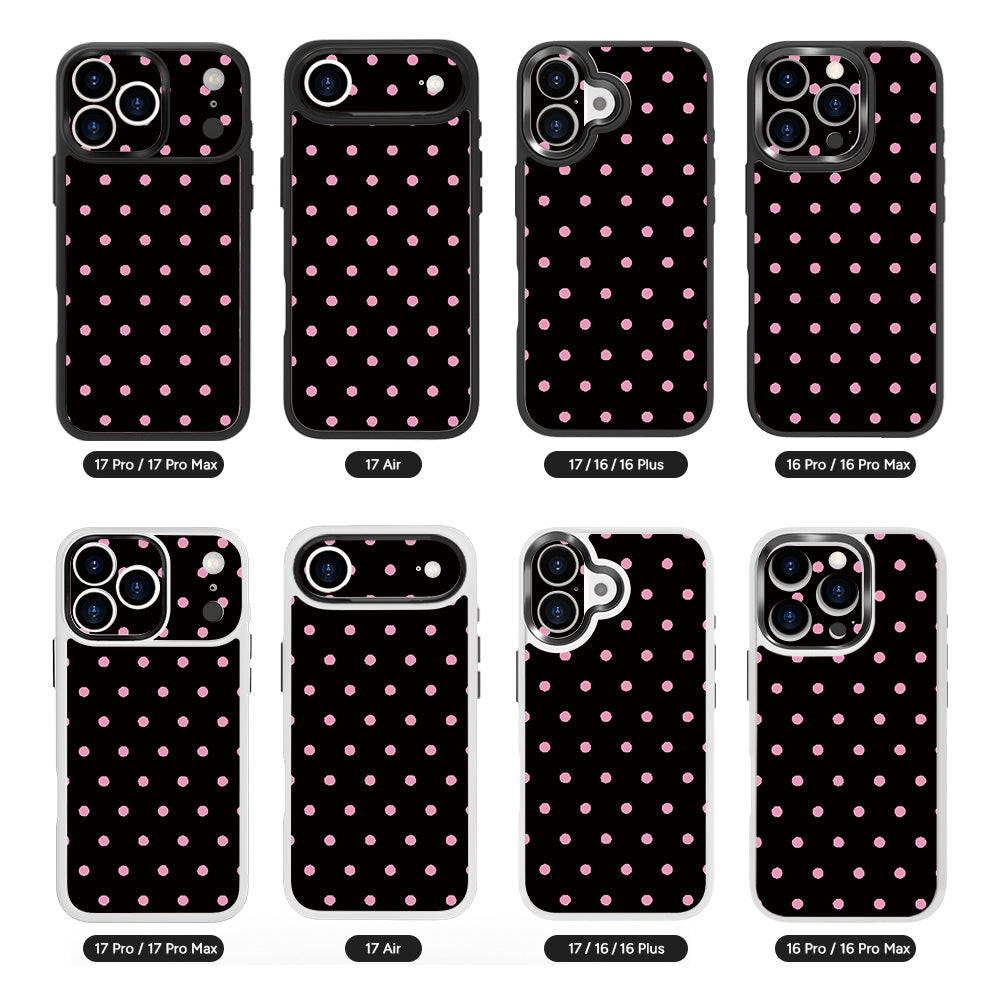 Jet Black Polk Dot Tag Phone Case