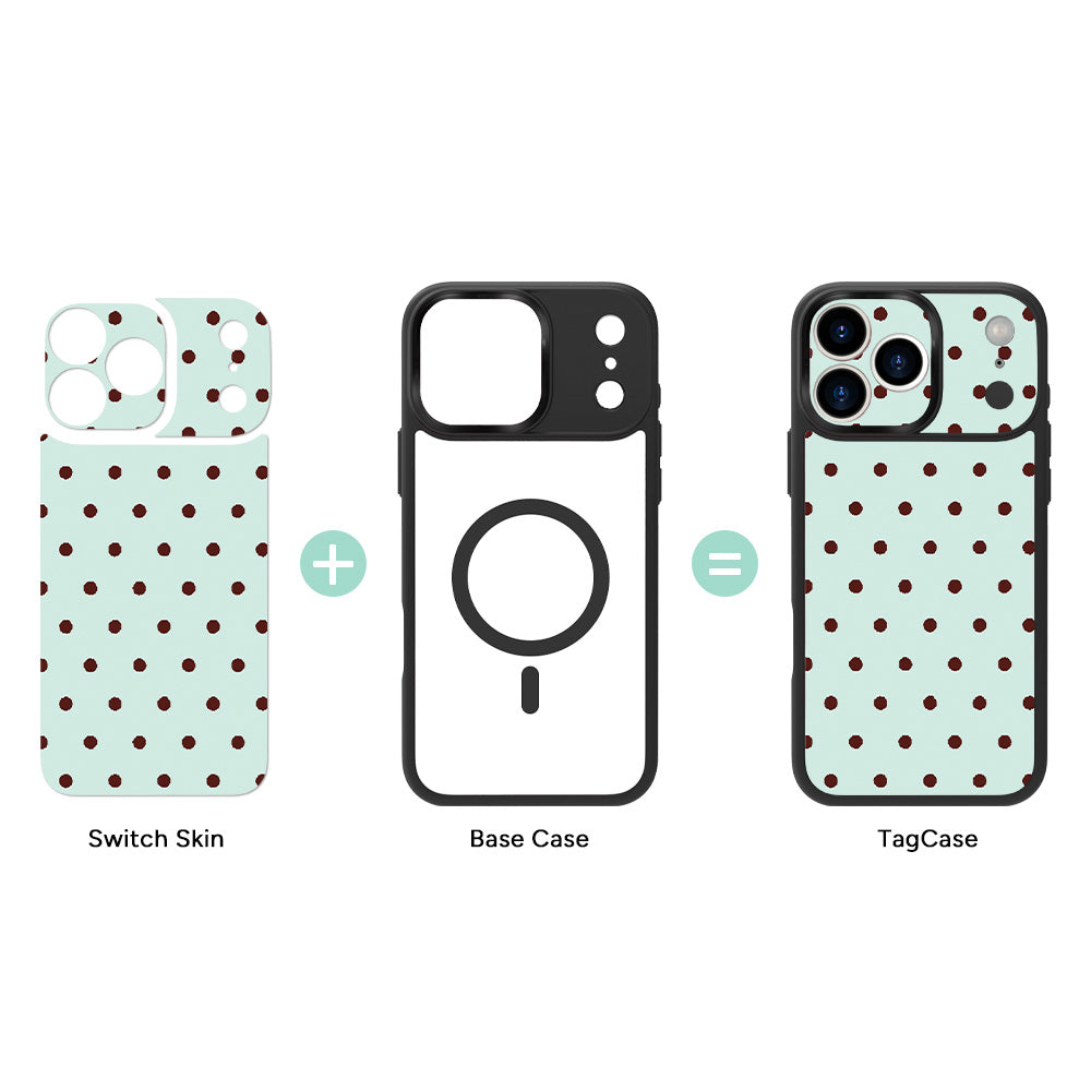 Mint Chip Polk Dot Tag Phone Case