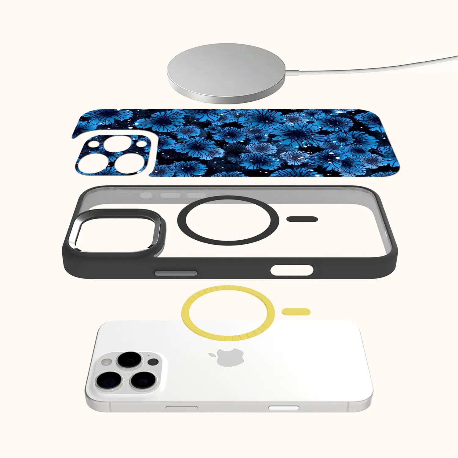 Navy Daisy Magsafe iPhone Case