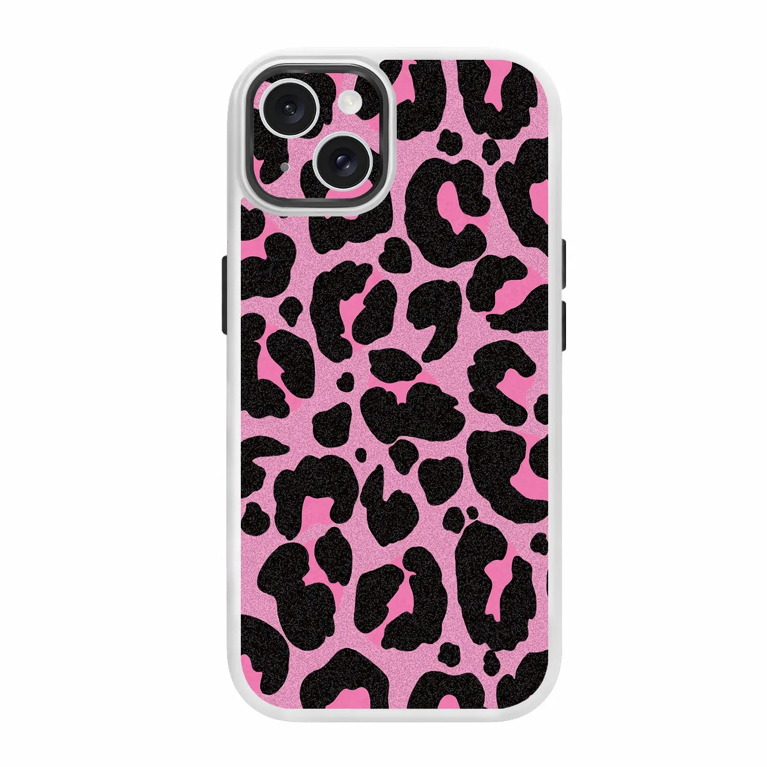 Pink Leopard Skin Kit for iPhone 14 -Includes Skin and Clear Case with Transparent Edges