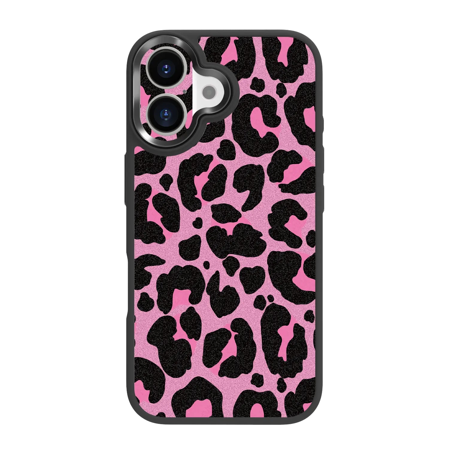 Pink Leopard Skin Kit for iPhone 17-Includes Skin and Clear Case with Black Edges