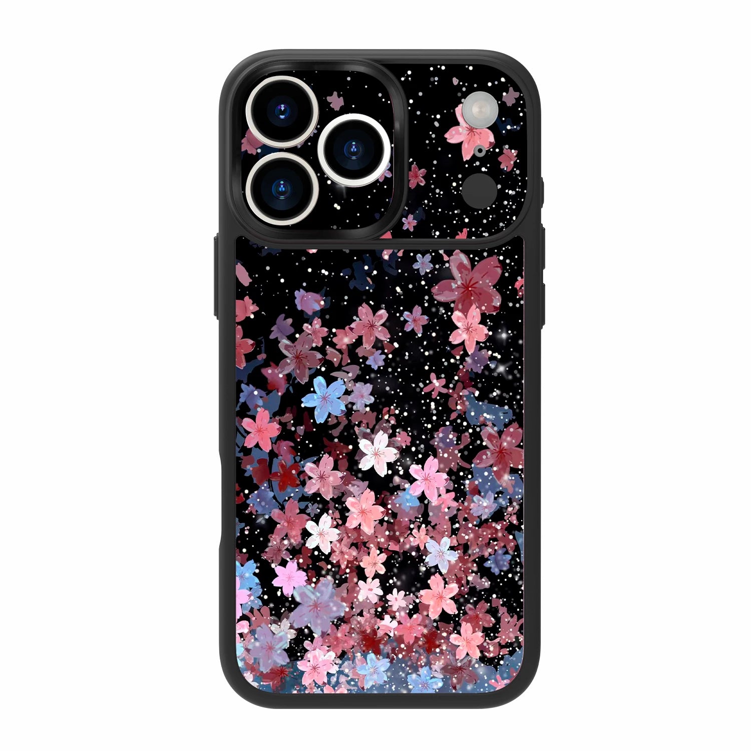 Pink cherry blossom skin with clear magsafe iphone 17 pro case