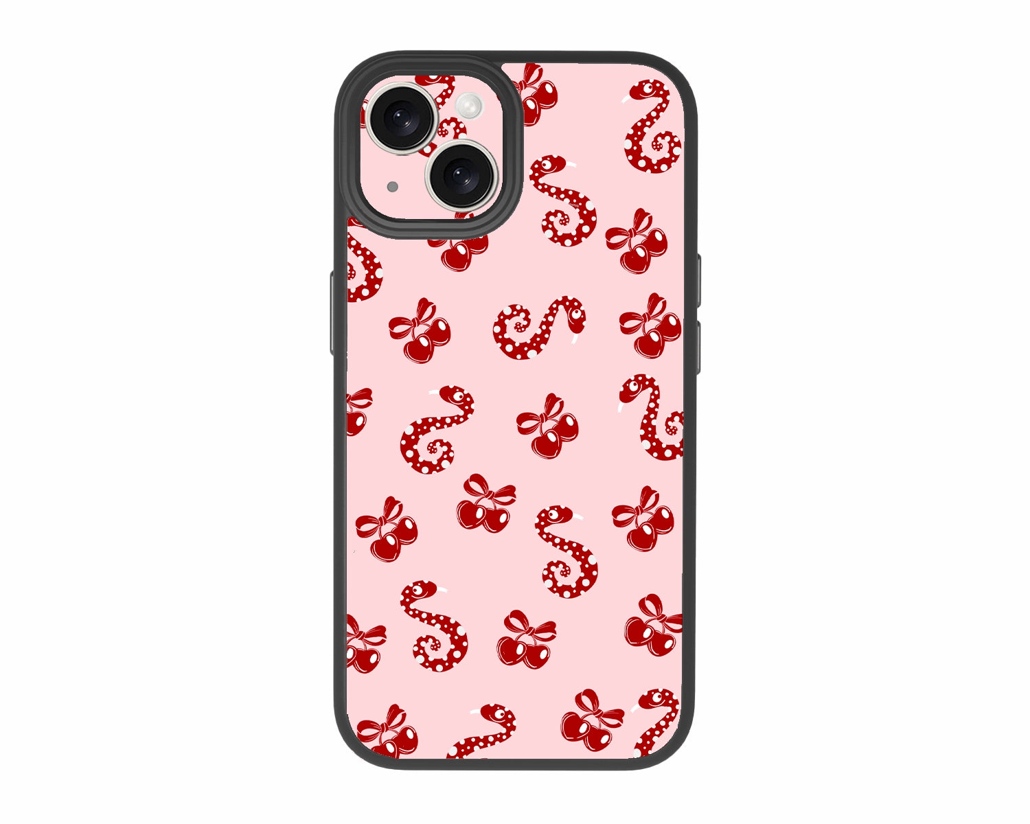 Cherry-Kiss-Snake-Chic-iPhone 14-Case-ChiliCase