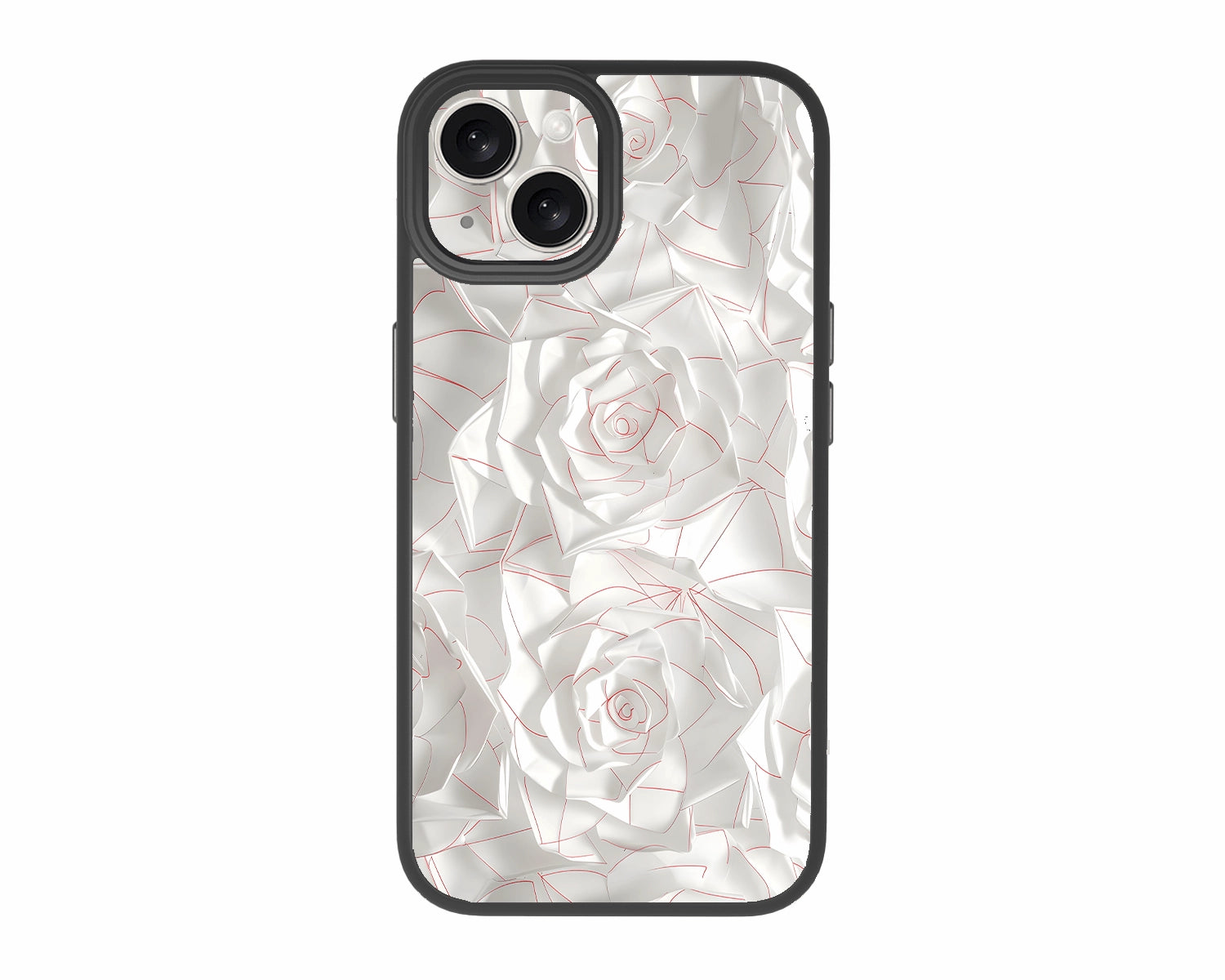 Clear-Layer-White-Rose-iPhone 14-Case-Chili Case