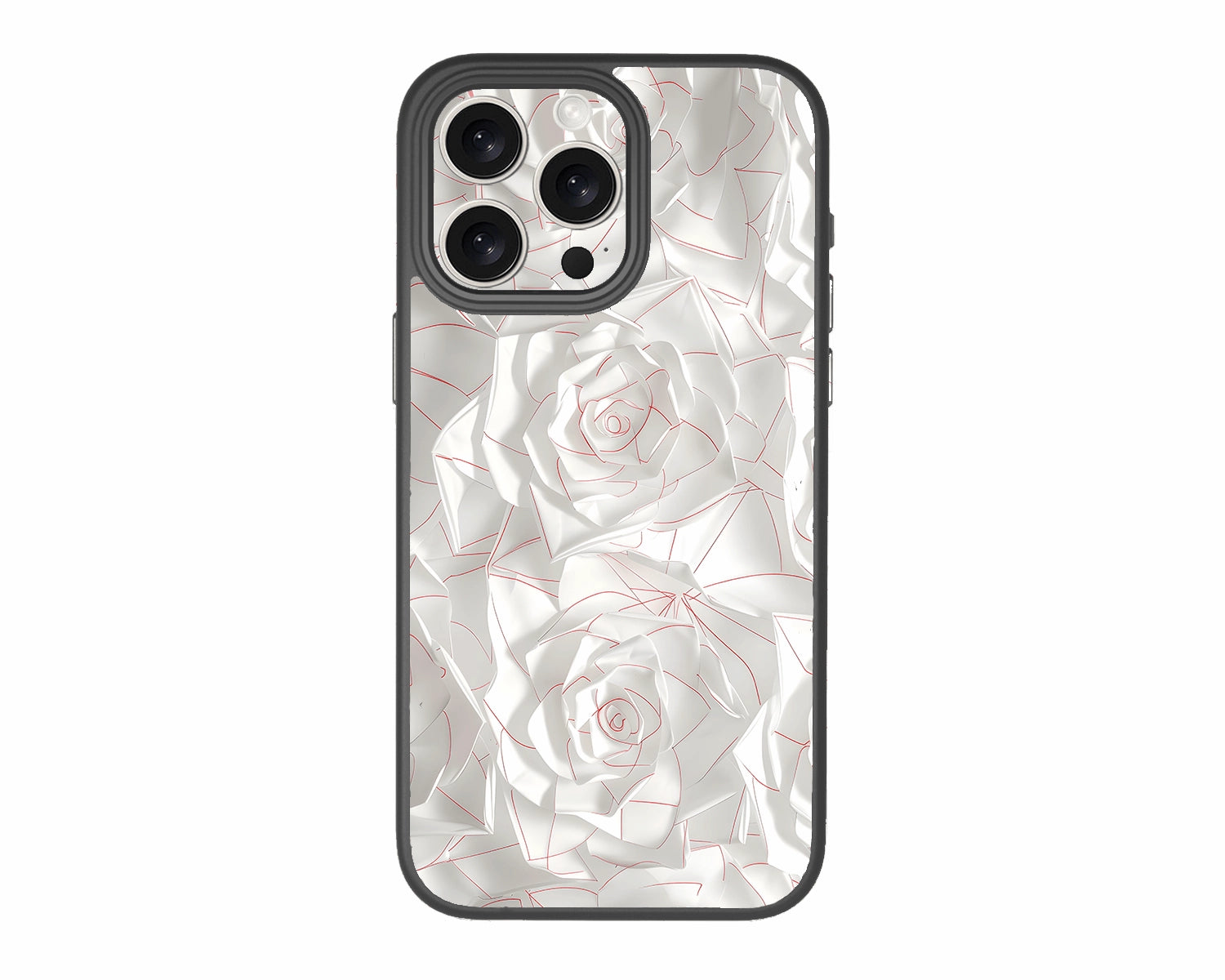 Clear-Layer-White-Rose-iPhone 15 Pro-Case-Chili Case