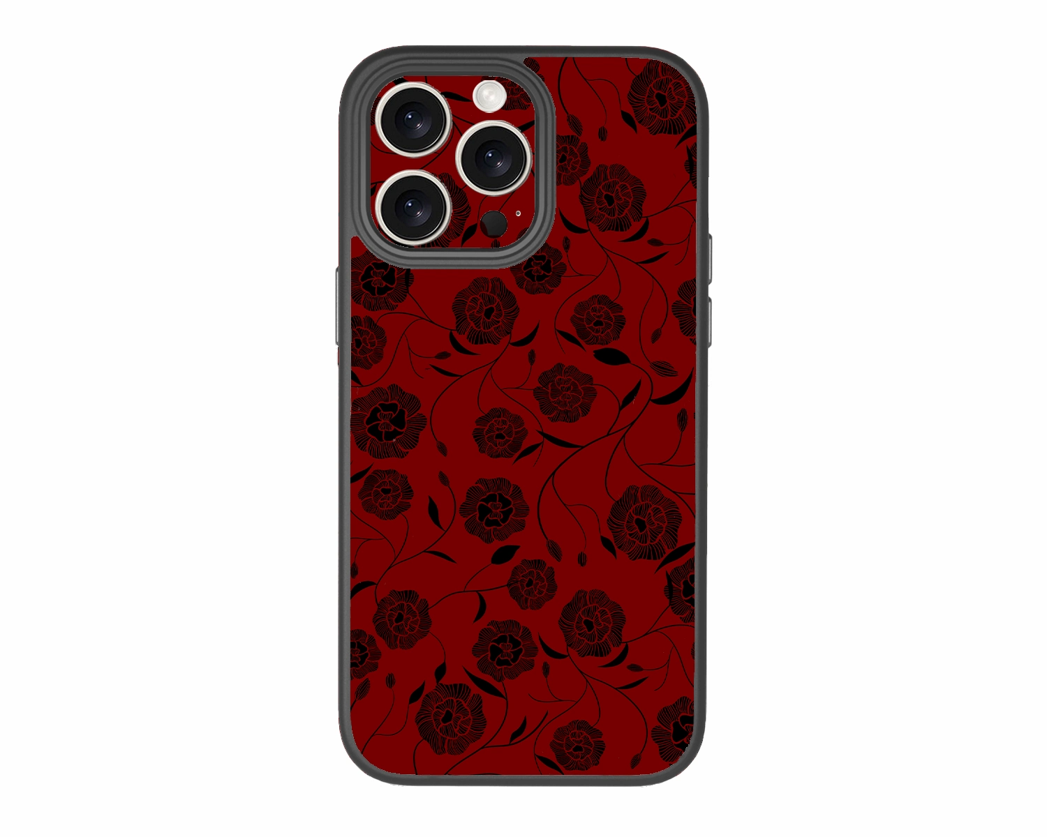 Crimson-Noir-Dark-Rose-Chic-iPhone 14 Pro-Case-Chili Case