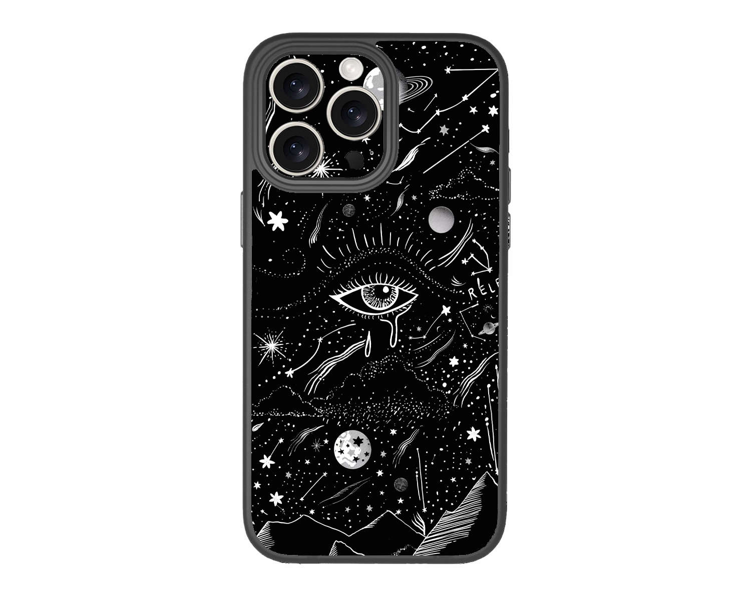 Pupil-Of-The-Eye-Noir-Cosmic-iPhone 14 Pro-Case-ChiliCase